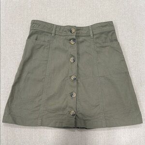 Divided Khaki Button-Up Mini Skirt